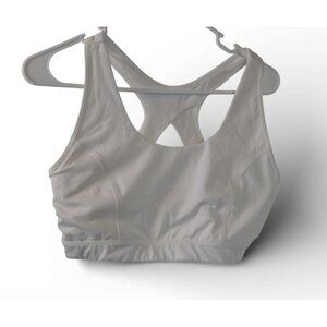 Tek Gear White High Impact Sports Bra XL Racerback Athletic Workout No Pads